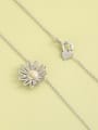thumb 925 Sterling Silver Flower Minimalist Long Strand Necklace 1