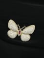 thumb Brass Cubic Zirconia White Butterfly Dainty Brooch 0