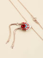 thumb 925 Sterling Silver Crystal Red Enamel Classic Necklace 1