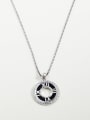 thumb 925 Sterling Silver Round Dainty Initials Necklace 0