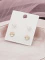 thumb Brass Imitation Pearl White Geometric Minimalist Stud Earring 0