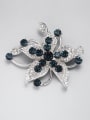 thumb Brass Cubic Zirconia Blue Flower Dainty Pins & Brooches 0