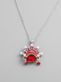 thumb 925 Sterling Silver Cubic Zirconia Red Minimalist Necklace 0
