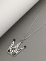 thumb Brass Cubic Zirconia White Crown Minimalist Long Strand Necklace 2