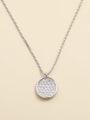 thumb 925 Sterling Silver Cubic Zirconia White Round Minimalist Link Necklace 0