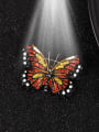 thumb Alloy Rhinestone Multi Color Enamel Butterfly Dainty Brooch 0