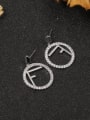 thumb Brass Cubic Zirconia White Round Minimalist Stud Earring 0