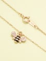 thumb 925 Sterling Silver Cubic Zirconia White Bee Minimalist Necklace 3