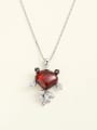 thumb 925 Sterling Silver Natural Stone Red Fish Minimalist Long Strand Necklace 0