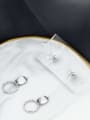 thumb Brass Cubic Zirconia White Round Minimalist Drop Earring 1
