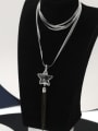 thumb Brass Crystal Black Star Minimalist Long Strand Necklace 0