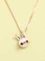 thumb 925 Sterling Silver Cats Eye White Animal Minimalist Necklace 0