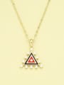 thumb 925 Sterling Silver Imitation Pearl White Triangle Minimalist Necklace 1