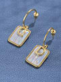 thumb Brass  multi letter D square gradient Earrings 1
