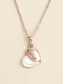 thumb 925 Sterling Silver Cats Eye White Heart Minimalist Necklace 2