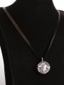 thumb Brass Cubic Zirconia White Ball Long Strand Necklace 2