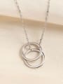 thumb 925 Sterling Silver White Round Minimalist Link Necklace 0