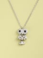 thumb 925 Sterling Silver Cubic Zirconia White Frog Minimalist Long Strand Necklace 1