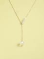 thumb 925 Sterling Silver Crystal White Geometric Minimalist Necklace 0