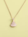 thumb 925 Sterling Silver Cubic Zirconia Pink Triangle Minimalist Long Strand Necklace 0