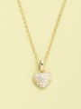 thumb 925 Sterling Silver Cubic Zirconia White Heart Minimalist Necklace 2
