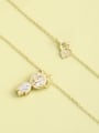 thumb 925 Sterling Silver Cubic Zirconia White Bear Minimalist Long Strand Necklace 1
