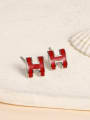 thumb 925 Sterling Silver Letter Classic Stud Earring 0