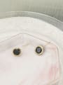 thumb Brass Cubic Zirconia Black Round Minimalist Drop Earring 1