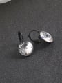 thumb Brass Cubic Zirconia White Round Statement Drop Earring 1
