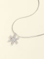 thumb 925 Sterling Silver Cubic Zirconia White Flower Minimalist Choker Necklace 3