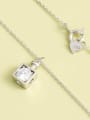 thumb 925 Sterling Silver Cubic Zirconia White Locket Minimalist Long Strand Necklace 1
