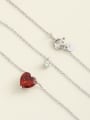 thumb 925 Sterling Silver Cubic Zirconia White Heart Minimalist Choker Necklace 4