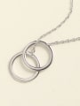 thumb 925 Sterling Silver White Round Minimalist Link Necklace 3