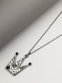 thumb Brass Cubic Zirconia White Crown Minimalist Long Strand Necklace 3