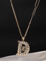 thumb Brass Letter Dainty Long Strand Necklace 0