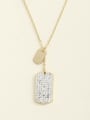 thumb 925 Sterling Silver Cubic Zirconia White Geometric Minimalist Long Strand Necklace 0
