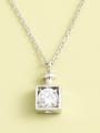 thumb 925 Sterling Silver Cubic Zirconia White Locket Minimalist Long Strand Necklace 0