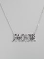 thumb 925 Sterling Silver Acrylic Letter Minimalist Necklace 0