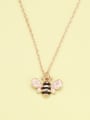 thumb 925 Sterling Silver Cubic Zirconia White Bee Minimalist Necklace 2