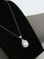 thumb Brass Imitation Pearl White Geometric Minimalist Long Strand Necklace 2