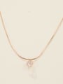 thumb 925 Sterling Silver Cubic Zirconia White Geometric Minimalist Long Strand Necklace 2