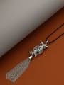 thumb Brass Crystal Multi Color Bird Minimalist Long Strand Necklace 3