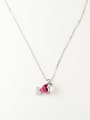 thumb Glass Stone Pink Fish Minimalist Necklace 0