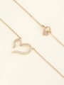 thumb 925 Sterling Silver Cubic Zirconia White Heart Minimalist Choker Necklace 1