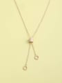 thumb 925 Sterling Silver Cubic Zirconia White Geometric Minimalist Long Strand Necklace 0