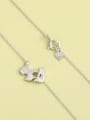 thumb 925 Sterling Silver Cubic Zirconia White Dog Minimalist Long Strand Necklace 1