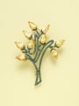 thumb Brass Cubic Zirconia Yellow Tree Minimalist Pins & Brooches 1