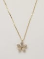 thumb 925 Sterling Silver Cubic Zirconia Flower Minimalist Long Strand Necklace 1