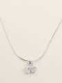 thumb 925 Sterling Silver White Flower Minimalist Long Strand Necklace 0