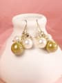 thumb Brass Cubic Zirconia White Round Dainty Drop Earring 0